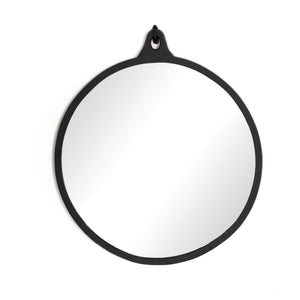 Hyde Round Mirror In Black Aluminum