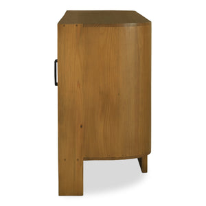 Lachlan Sideboard Brown with Shelves & Drawers