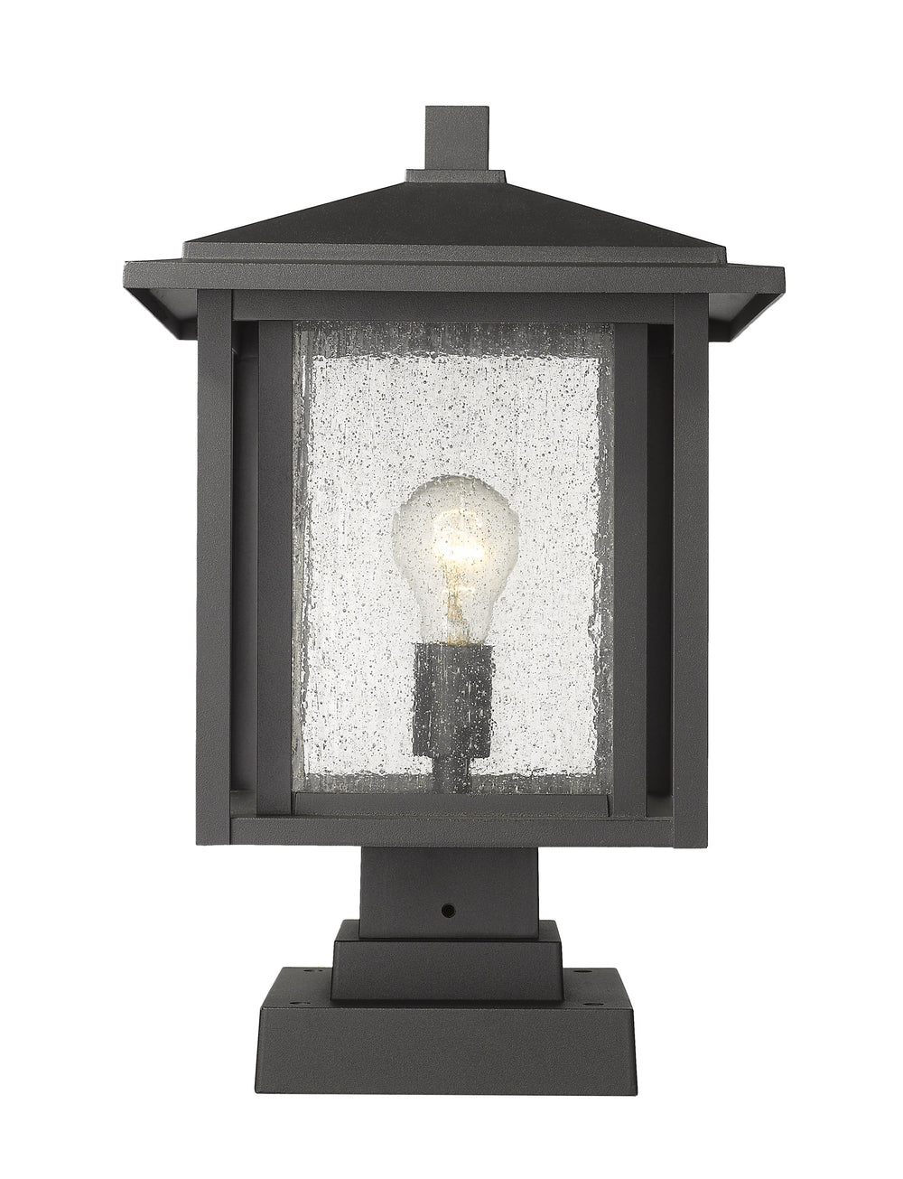 Aspen 1 Light Outdoor Pier Mounted Fixture in Black Finish