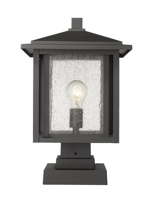 Aspen 1 Light Outdoor Pier Mounted Fixture in Black Finish