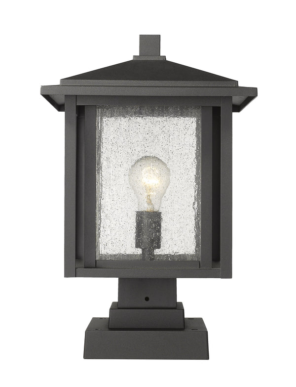 Aspen 1 Light Outdoor Pier Mounted Fixture in Black Finish