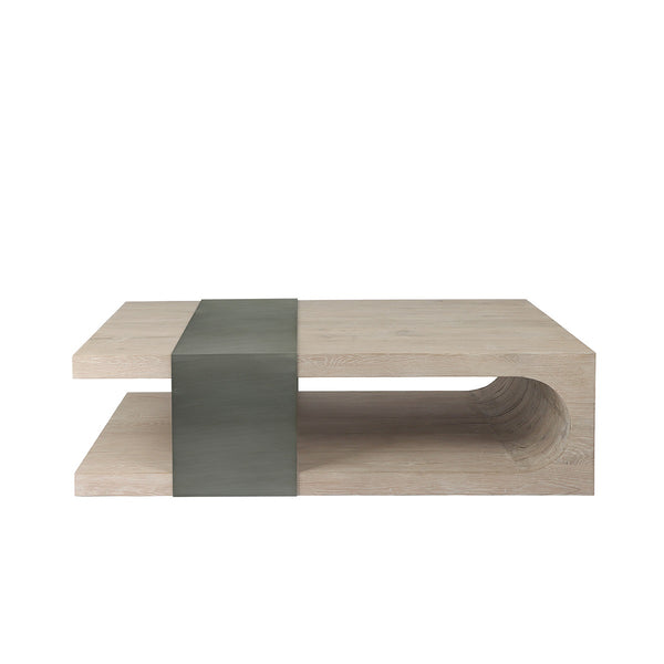 Danica Solid Wood Rectangle Coffee Table in Aged Cream