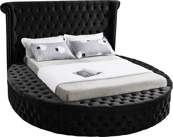 Lorena King Bed In Black Velvet