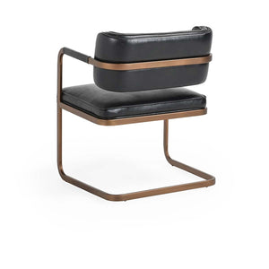 Fonda Leather Dining Chair in Jet Black