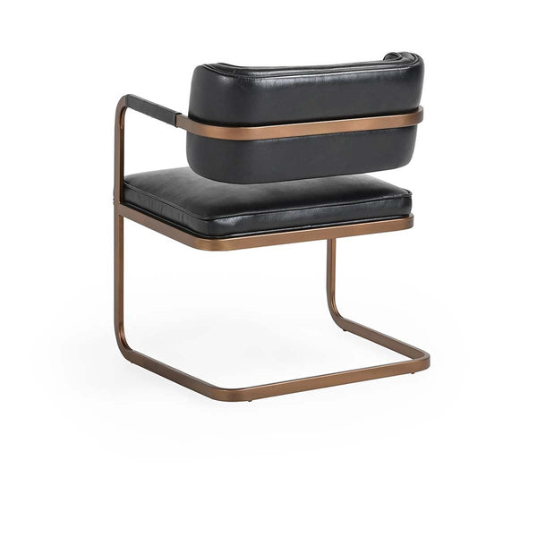 Fonda Leather Dining Chair in Jet Black