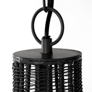 Camila (40"x31") Black Metal Mesh-Style Four Bulb Chandelier