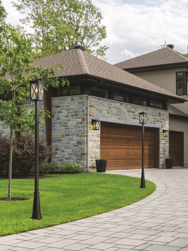 Brookside 1 Light Outdoor Post Mounted Fixture in Black Finish