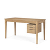 Tino Light Brown Oak Wood w/ 4 Drawers Desk