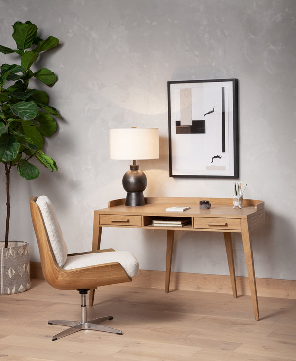 Kelita Table Lamp In Textured Black Aluminum