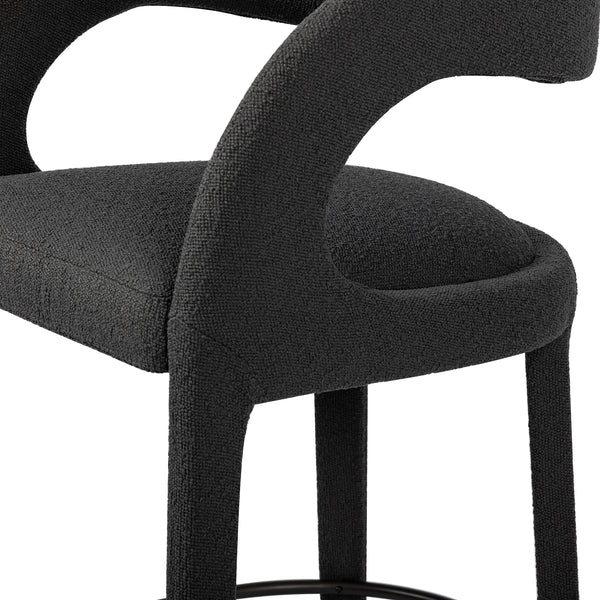 Hawkins Stool In Fiqa Boucle Charcoal In Bar