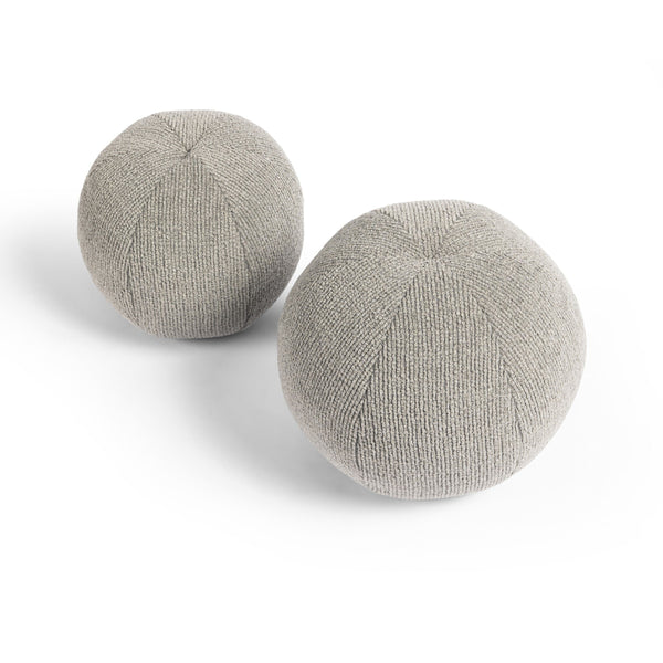 Balle Outdoor Pillow, Set Of 2 In Leto Grey And Set of 2 And 12" diam, 10" diam