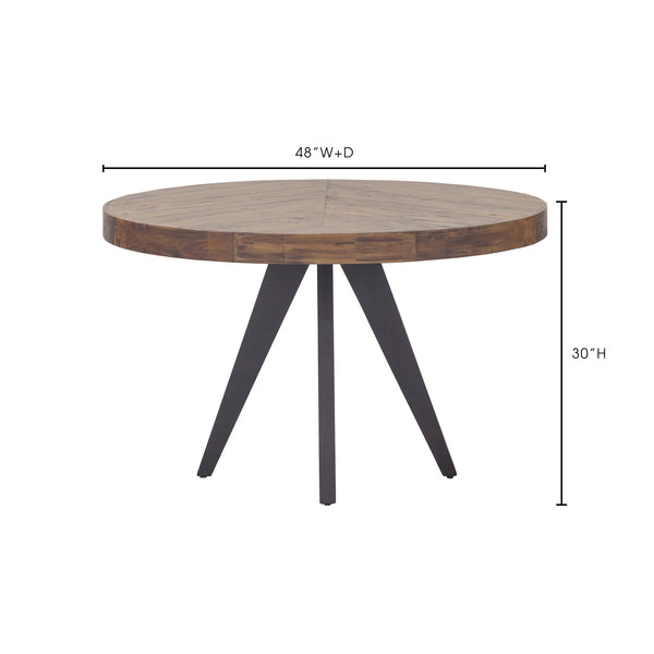 Moe's Parq Round Dining Table in Amber