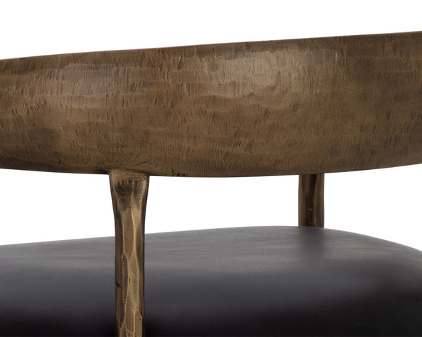 ZANATTA COUNTER STOOL - CHARCOAL BLACK LEATHER
