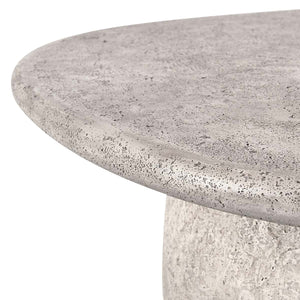 Britney Outdoor Round Coffee Table - Light Gray Concrete