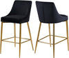 Lynette Stool In Black Velvet and Gold