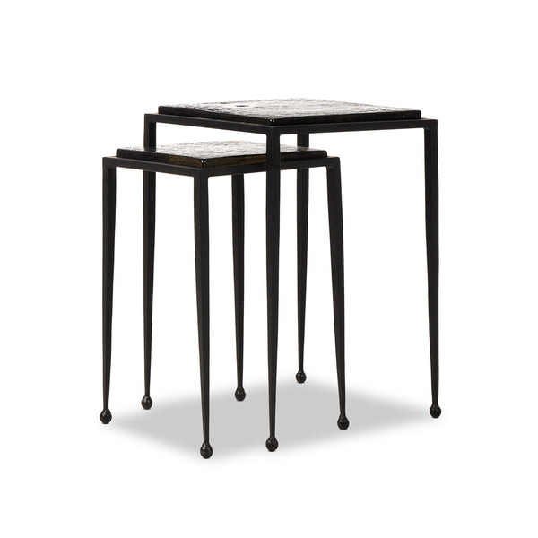 Dalston Cast Glass Nesting Tables in Smoked