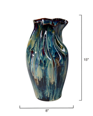 Whirl Ceramic Decorative Vase, Large
