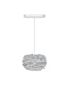 Eos Micro Hardwired Pendant in Grey with White Cord