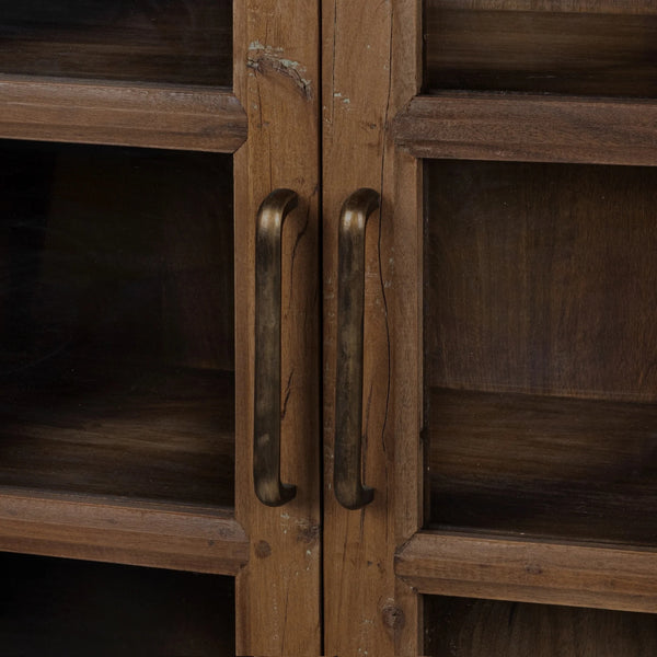 Kharga Reclaimed Wood Cabinet with Glass Doors