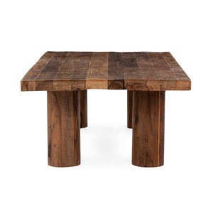 Alto Solid Wood Rectangle Coffee Table - Rustic Brown
