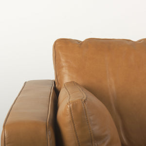 Elton  87.8L x 37.8W x 34.6H Tan Leather Sofa