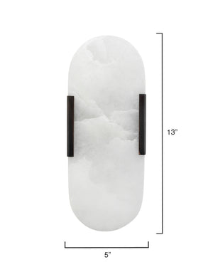 Delphi 2-Light Alabaster Wall Sconce, Oil Rubbed Bronze Metal