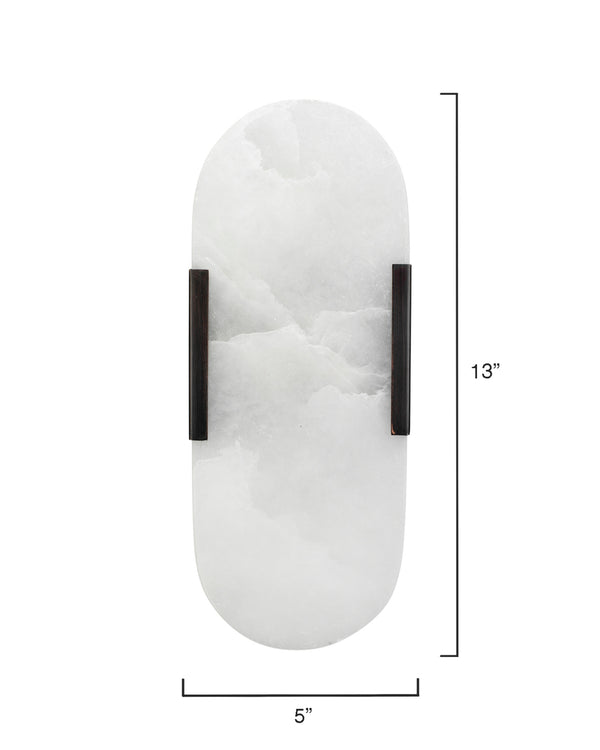 Delphi 2-Light Alabaster Wall Sconce, Oil Rubbed Bronze Metal