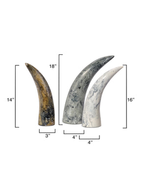  Variegated Horn Decorative Objects, Set of 3