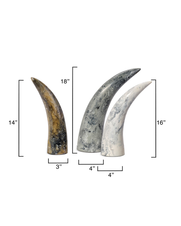  Variegated Horn Decorative Objects, Set of 3