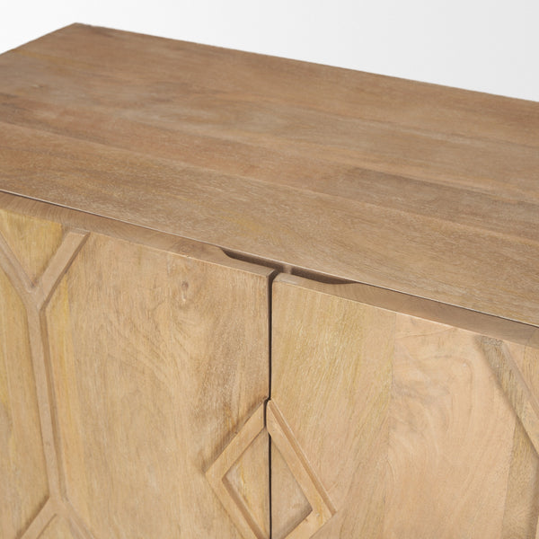 Heera Light Brown Diamond Motif w/ Shelf Accent Cabinet