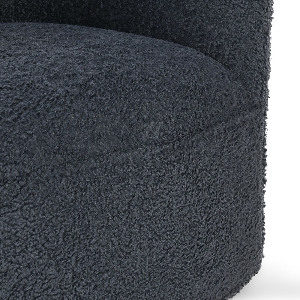Valencia Upholstered Swivel Chair in Blue Fabric