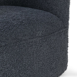 Valencia Upholstered Swivel Chair in Blue Fabric
