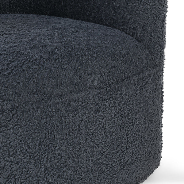 Valencia Upholstered Swivel Chair in Blue Fabric