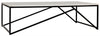 Molimo Matte Black Industrial Steel Coffee Table with Bianco Crown Marble Top