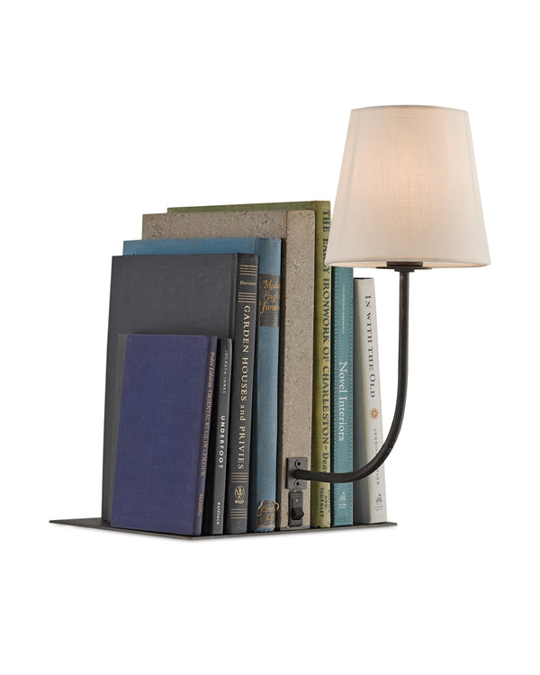 Oldknow Bookcase Lamp In Polished Concrete & Aged Steel