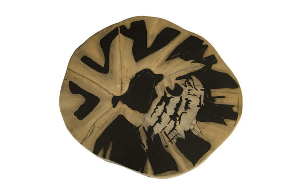 Cast Petrified Wood Stool In Beige & Brown