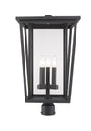 Seoul 3 Light Outdoor Post Mount Fixture in Oil Rubbed Bronze Finish