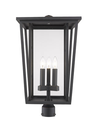 Seoul 3 Light Outdoor Post Mount Fixture in Oil Rubbed Bronze Finish