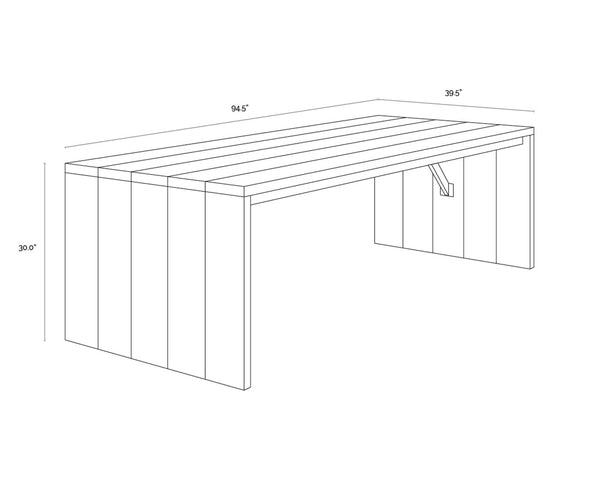 VIGA DINING TABLE - NATURAL - 94.5"