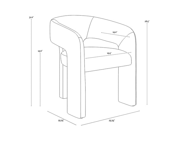 ISIDORE DINING ARMCHAIR - ERNST SANDSTONE