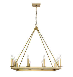 Barclay 12 Light Chandelier in Olde Brass Finish