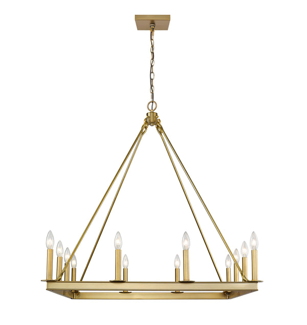 Barclay 12 Light Chandelier in Olde Brass Finish