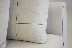 PLATEAU Fabric Sectional in stone wheat fabric