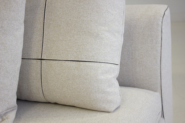 PLATEAU Fabric Sectional in stone wheat fabric