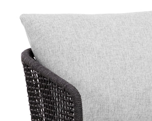 CAPRI DINING ARMCHAIR - SMOKE GREY - COPACABANA MARBLE