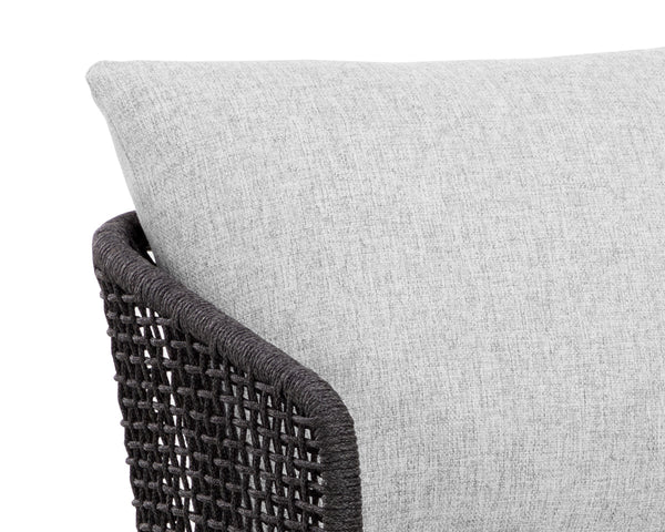 CAPRI DINING ARMCHAIR - SMOKE GREY - COPACABANA MARBLE