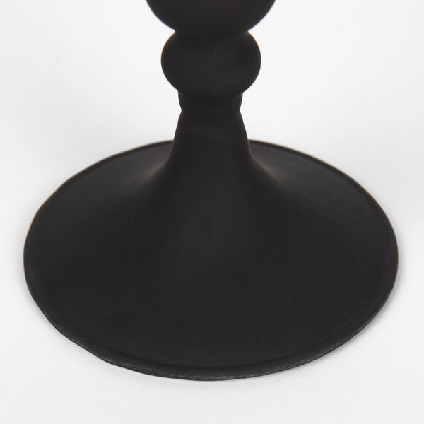 Haute Medium Matte Black Blown Glass Candlestick