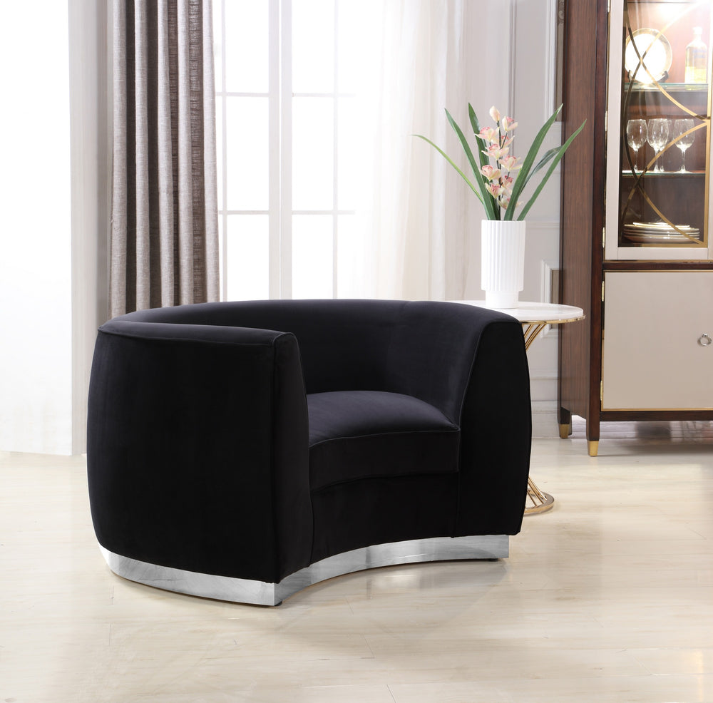 Crystal Chair In Black Velvet and Chrome