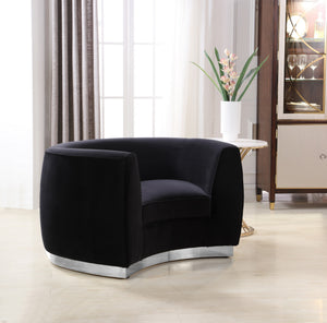 Crystal Chair In Black Velvet and Chrome
