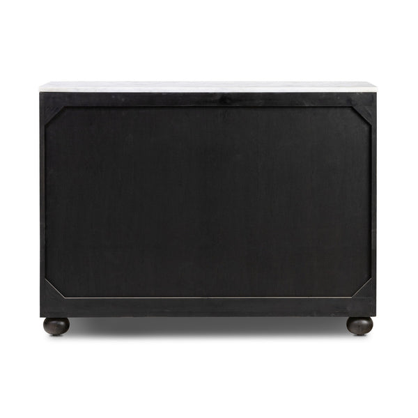 Tiago Marble Chest - Distressed Black